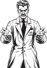 Wrathful Healing Fiery Doctor Vector Logo Design Angry Brilliance Fierce Doctor Vector Logo Icon