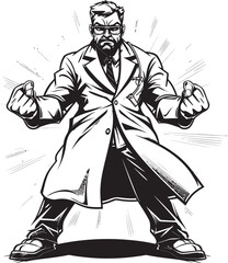 Brilliant Outrage Dominant Doctor Vector Logo Icon Doctors Fury Eruptive Brilliance in Vector Logo Design