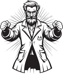 Angry Healing Powerful Doctor Vector Logo Icon Brilliant Rage Vibrant Doctor Vector Logo Design