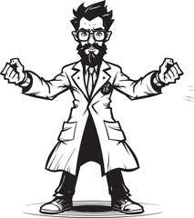 Rage Medic Angry Doctor Vector Logo Illustration Brilliant Fury Dynamic Doctor Vector Logo Design