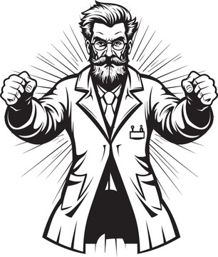 Angry Healing Powerful Doctor Vector Logo Icon Brilliant Rage Vibrant Doctor Vector Logo Design