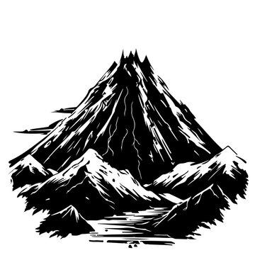 Volcano Landscape Logo Design