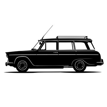 Vintage station wagon silhouette Logo Design