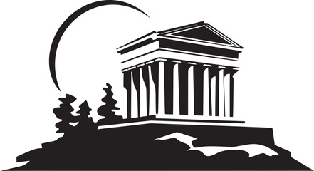 Ancient Greek Iconography Architectural Splendor in Vector Legacy of Greek Architecture Iconic Logos