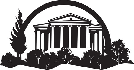 Vector Tributes Ancient Greek Architectural Icons Greek Architectural Heritage Vector Logos - obrazy, fototapety, plakaty
