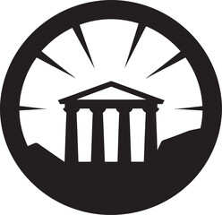 Magnificent Legacy Greek Architecture in Vector Vector Tributes Ancient Greek Architectural Icons - obrazy, fototapety, plakaty