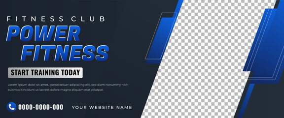 Gym, fitness, and sports horizontal modern banner template design