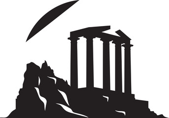 Vector Designs of Greek Architectural Icons Icons of Timelessness Greek Architectural Icons in Vector Reviving Ancient Grandeur - obrazy, fototapety, plakaty