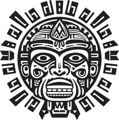 Vintage Aztec Artistry Antique Drawing Icon Vector Logos Antique Aztec Icons Revived Drawing Icon Vector Logos