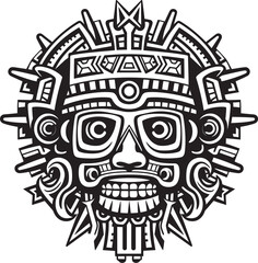 Obraz premium Vector Tributes to Aztec Heritage Antique Drawing Icons Ancient Aztec Symbols Vintage Drawing Icon Vector Logos