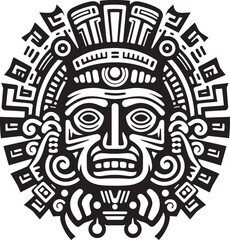 Antique Aztec Artistic Revival Drawing Icon Vector Logos Vector Designs Evoking Aztec Spirit Antique Drawing Icons