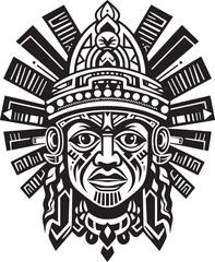 Echoes of Aztec Antiquity Vintage Drawing Icon Vector Logos Antique Aztec Drawing Icons Vector Logo Homages