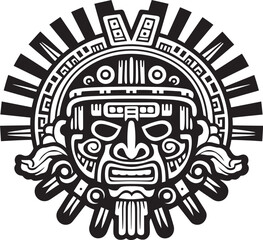 Vintage Tributes to Aztec Civilization Vector Drawing Icon Logos Antique Aztec Artistry Reimagined Vintage Drawing Icon Logos