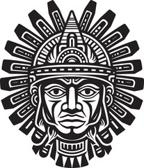 Obraz premium Resurrecting Aztec Symbolism Antique Drawing Icon Designs Vector Logos Embracing Aztec Artistic Expression Antique Drawing Icons