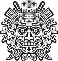 Echoes of Aztec Antiquity in Vector Antique Drawing Icon Designs Dirt Bike Adventure Vector Logo Design for Bike Riders