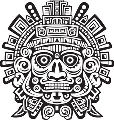 Echoes of Aztec Antiquity in Vector Antique Drawing Icon Designs Dirt Bike Adventure Vector Logo Design for Bike Riders