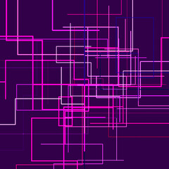 Abstract lines on a bright background. Digital geometric background. Colorful polygonal space. Technology background. Network connection structure. 3D rendering