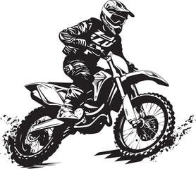 Trailblazing Adventures Dirt Bike Rider Vector Logo Design Conquer the Terrain Dirt Bike Rider Icon in Vector