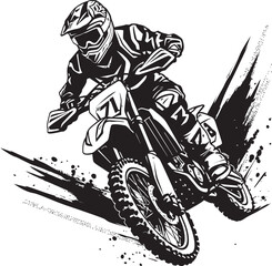 Fototapeta premium Explore the Unknown Rider Vector Logo Icon Dirt Bike Velocity Vector Logo Design for Riders