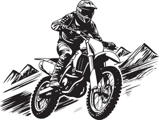 Dirt Bike Legend Rider Vector Logo Icon Off Road Trailblazer Vector Logo Design for Bike Riders
