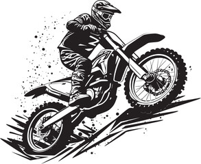 Dirt Bike Dominator Rider Vector Logo Icon Off Road Excursion Vector Logo Design for Riders - obrazy, fototapety, plakaty