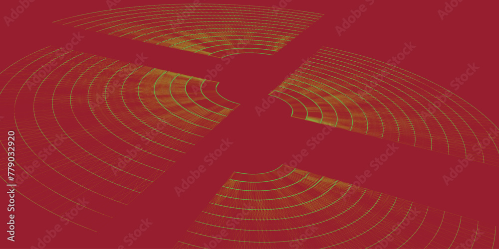 Wall mural futuristic torn sphere from a stream of particles. abstract background of radial halftone dots. 3d d