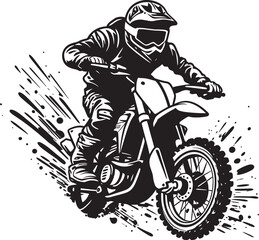 Dirt Bike Nomad Rider Vector Logo Icon Unleash Your Spirit Vector Logo Design for Riders