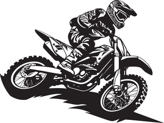 Off Road Adrenaline Dirt Bike Rider Vector Logo Icon Trailblazing Champion Vector Logo Design for Bike Riders