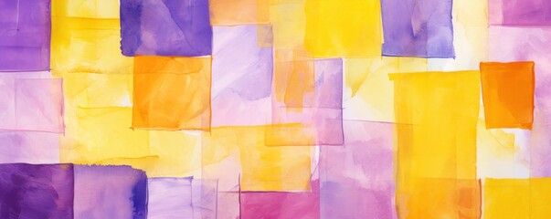 Violet and yellow pastel colored simple geometric pattern, colorful expressionism with copy space background, child's drawing, sketch 