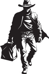 Desperado Delight Cartoon Masked Cowboy Robber Emblem Rustlers Rendezvous Cartoon Cowboy Robber Vector Logo