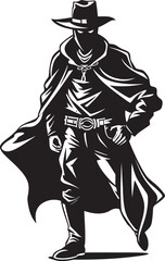 Sheriffs Nightmare Cartoon Masked Cowboy Robber Vector Logo Outlaw Oasis Cartoon Cowboy Robber Icon Design