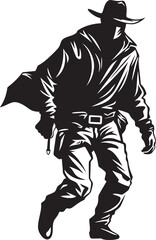 Wanted Cartoon Cowboy Robber Icon Design Desperado Delight Cartoon Masked Cowboy Robber Emblem