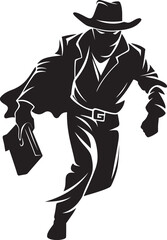 Rustlers Rendezvous Cartoon Cowboy Robber Vector Logo Lone Ranger Bandit Cartoon Masked Cowboy Robber Icon Design