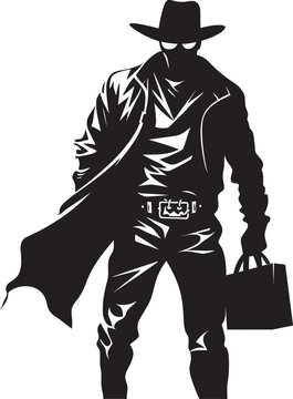 High Noon Heist Masked Cowboy Robber Vector Logo Design Renegade Raider Cartoon Masked Cowboy Robber Logo Icon