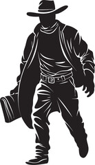 Outlaw Oasis Masked Cowboy Robber Vector Logo Design Wild West Whimsy Cartoon Masked Cowboy Robber Logo Icon