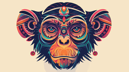 Vector illustration of a monkey a symbol of New Yea