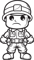 Playful Patriot Platoon Doodle Soldier Vector Icon Whimsical War Heroes Cartoon Soldier Emblem