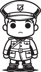 Playful Protector Cartoon Soldier Vector Icon Whimsical Warfare Doodle Soldier Emblem