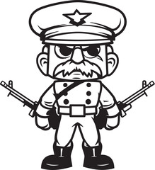 Courageous Cartoon Corps Doodle Soldier Emblem Sketchy Sentinel Squadrons Cartoon Soldier Logo Design