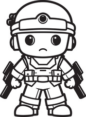 Scribbled Squadrons Doodle Soldier Emblem Heroic Hand Drawn Troops Cartoon Soldier Logo Design