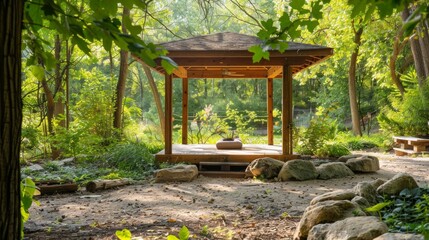 Tranquil Outdoor Pavilion for Retreat-Style Therapy