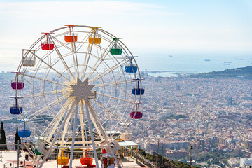 Vergnügungspark Parc d’atraccions Tibidabo in Barcelona, Spanien