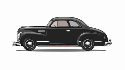 Vector illustration of black retro car isolated on