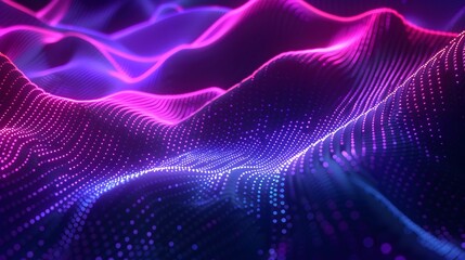 Mesmerizing Neon Light Waves Wallpaper - Glowing Abstract Digital Art with Futuristic Aesthetic