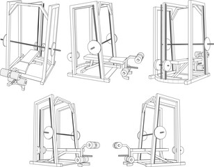 vector design sketch illustration of gym lifter equipment for body building