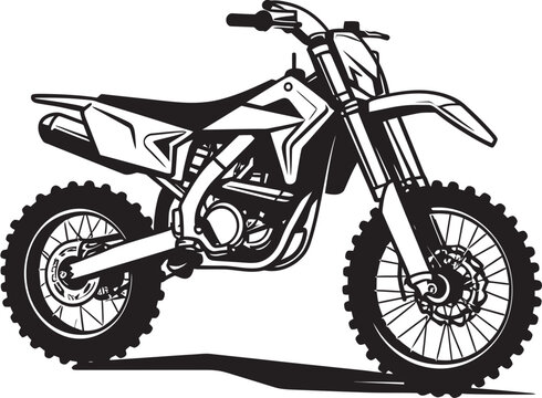 All Terrain Adventures Dirt Bike Vector Icon in Dynamic Design Off Road Explorer Vector Logo with Dirt Bike Illustration