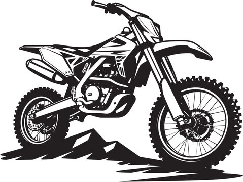Motocross Marvel Dirt Bike Vector Icon in Dynamic Design Off Road Excitement Vector Logo Design Featuring a Dirt Bike