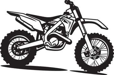 Motocross Madness Dirt Bike Vector Icon in Dynamic Design Extreme Terrain Tamer Vector Logo with Dirt Bike Illustration