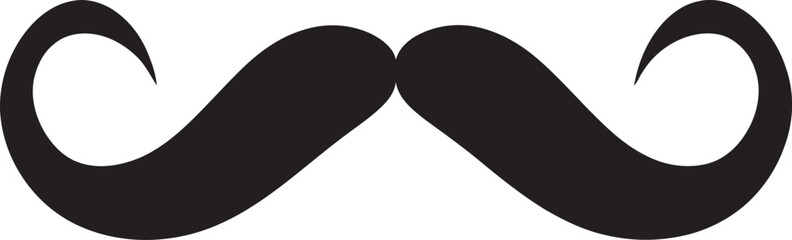 Stylish Swirl Moustache Icon Sketch Bold Brushstrokes Doodle Moustache Logo