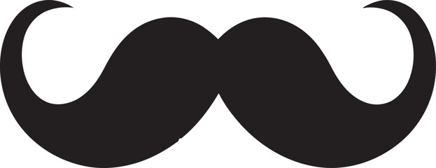 Modern Minimalism Moustache Icon Design Chic Chicane Doodle Moustache Symbol - obrazy, fototapety, plakaty